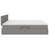 vidaXL Bett mit Stauraum und LED mit Matratze Taupe 200 x 200 cm Stoff