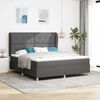vidaXL Boxspringbett mit Matratze Dunkelgrau 90x190 cm Dunkelgrau