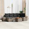 vidaXL Gartensofa-set mit Kissen mit Speicher 7 pcs Grau Poly-Rattan