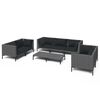 vidaXL 8-tlg. Garten-Lounge-Set mit Kissen Poly Rattan Dunkelgrau