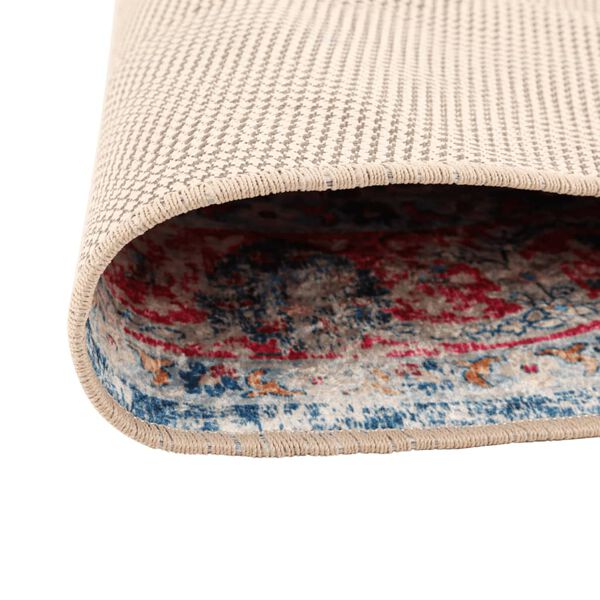 vidaXL Teppich Waschbar Mehrfarbig &Oslash; 120 cm Rutschfest