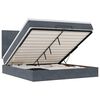 vidaXL Ottoman-Bett mit Matratzen & LEDs Dunkelgrau 200x200 cm Samt