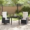vidaXL Garten Essgruppe mit Kissen 3 pcs Schwarz Poly-Rattan