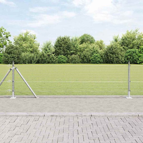 vidaXL Zaunpfosten Silber 100 x 0,4 m (16 x 16 mm Maschen) Stahl