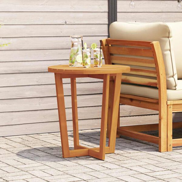 vidaXL Garten-Beistelltisch Rund Ø70x75 cm Massivholz Akazie