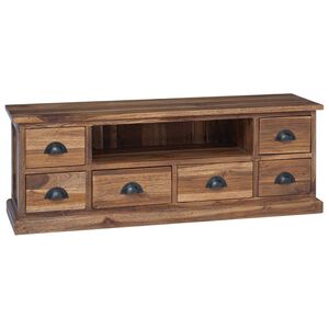 vidaXL TV-St&auml;nder 110 x 30 x 40 cm Natur Massivholz Teak