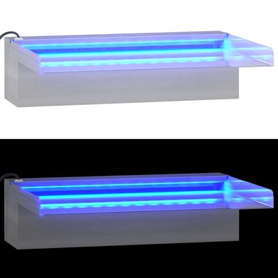 vidaXL Wasserfall-Element mit RGB LEDs Edelstahl 30 cm