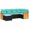 vidaXL 7-tlg. Garten-Sofagarnitur mit Kissen Grau Poly Rattan