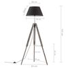 vidaXL Stativlampe Schwarz und Golden Teak Massivholz 141 cm
