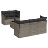 vidaXL 6-tlg. Garten-Sofagarnitur mit Kissen Grau Poly Rattan