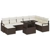 vidaXL Gartensofa-set 9 stk. Braun und Creme Poly-Rattan