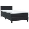 vidaXL Boxspringbett mit Matratze & LED Schwarz 90x210 cm Samt
