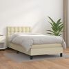 vidaXL Boxspringbett mit Matratze Creme 90x200 cm Kunstleder