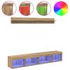 vidaXL TV-Wandregal-Set mit LED 5 pcs Artisan-Eiche Holzwerkstoff