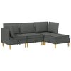 vidaXL Modular Sofa Set mit Stauraum 4 Stk. Dunkelgrau Stoff