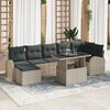 vidaXL Gartensofa-set mit Kissen 8 pcs Hellgrau Poly Rattan