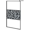 vidaXL Duschwand f&uuml;r Walk-In Dusche 115x195 cm ESG Steindesign Schwarz