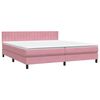 vidaXL Boxspringbett mit Matratze Rosa 180x210 cm Samt
