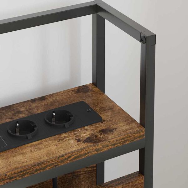 vidaXL Stauraum-Kopfteil mit Regal R&auml;uchereiche 150 cm Holzwerkstoff