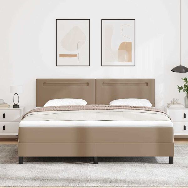 vidaXL Boxspringbett mit Matratze Cappuccino 180 x 200 cm Kunstleder