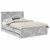 vidaXL Bettrahmen mit Kopfteil Betongrau 160 x 200 cm Ingenieurs Holz