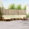 vidaXL Outdoor-Sofagarnitur mit Kissen 7 pcs Natur und Creme