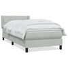 vidaXL Boxspringbett mit Matratze Hellgrau 100x210 cm Samt