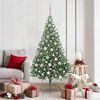 vidaXL K&uuml;nstlicher vorbeleuchteter Weihnachtsbaum Gr&uuml;n 180 cm PVC