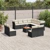vidaXL 12-tlg. Garten-Sofagarnitur mit Kissen Schwarz Poly Rattan