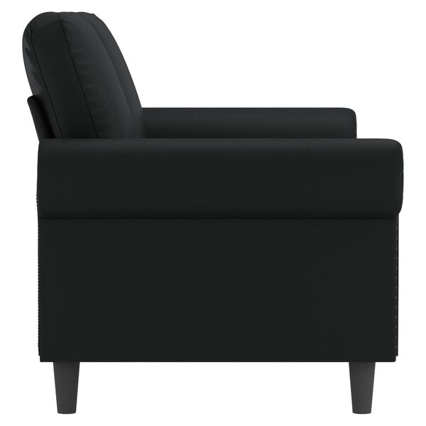 vidaXL 2-Sitzer-Sofa Schwarz 140 cm Kunstleder