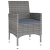 vidaXL 9-tlg. Garten-Essgruppe Poly Rattan Grau