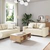 vidaXL Sofa 3 pcs Beige Leinenmischgewebe