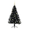 vidaXL K&uuml;nstlicher vorbeleuchteter Weihnachtsbaum Schwarz 150 cm PVC