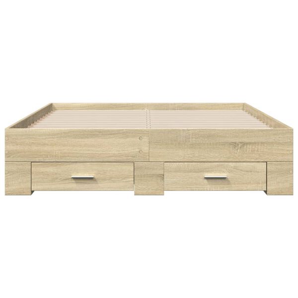 vidaXL Bettgestell mit Schubladen Sonoma-Eiche 120x190cm Holzwerkstoff
