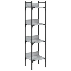 vidaXL B&uuml;cherregal 4 B&ouml;den Grau Sonoma 35x30x138,5 cm Holzwerkstoff