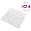 vidaXL Wandpaneele 24 pcs Origami Wei&szlig; 50 x 50 cm XPS Schaum