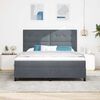 vidaXL Boxspringbett mit Matratze Dunkelgrau 180 x 200 cm Stoff