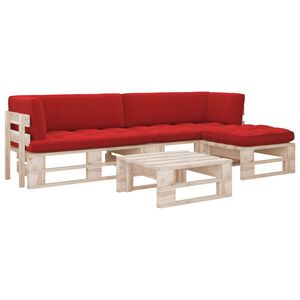 vidaXL 4-tlg. Paletten-Lounge-Set mit Kissen Impr&auml;gniertes Kiefernholz