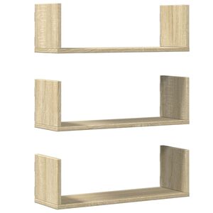 vidaXL Wandregale 3 Stk. Sonoma-Eiche 58x18x18 cm Holzwerkstoff