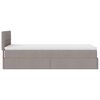 vidaXL Ottoman-Bett mit Matratze Taupe 100x200 cm Stoff