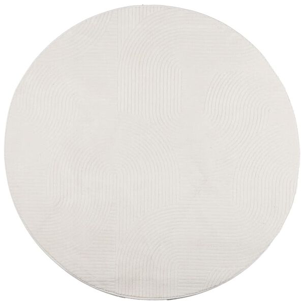 vidaXL Teppich IZA Kurzflor Skandinavischer Look Creme &Oslash; 120 cm