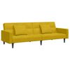 vidaXL Schlafsofa 2-Sitzer mit Fu&szlig;hocker Gelb Samt