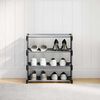 vidaXL Schuhregal 4 Ebenen Grau 54x28x55 cm Vliesstoff