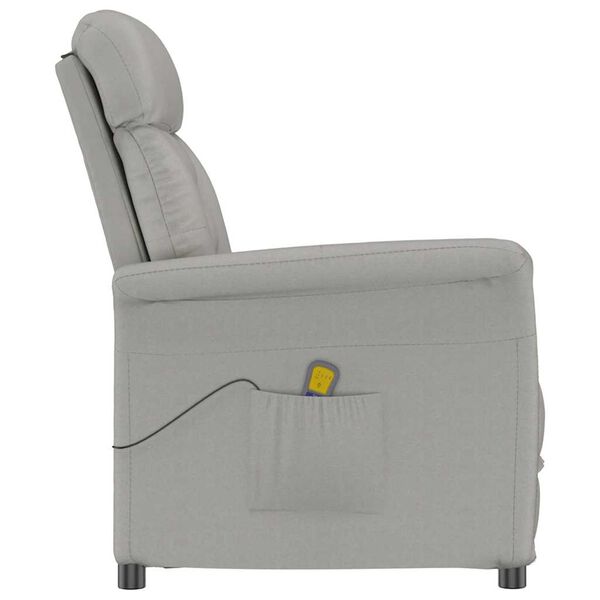 vidaXL Massagesessel mit Kissen Hellgrau 70.5 x 96.5 x 95 cm Polyester