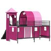 vidaXL Kinderloftbett Schwarz und Pink 79,5 x 200 cm Metall