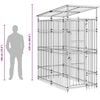 vidaXL Outdoor-Hundezwinger mit Dach Stahl 1,84 m&sup2;