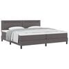 vidaXL Boxspringbett mit Matratze Grau 200 x 200 cm Kunstleder