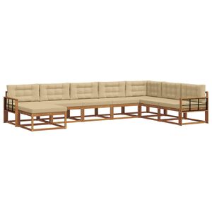 vidaXL Outdoor-Sofagarnitur mit Kissen 8 pcs Natur und Beige