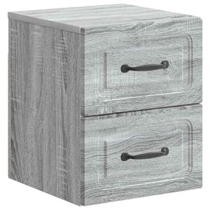 vidaXL Wandmontierter Nachttisch Graues Sonoma 34,5 x 33 x 40 cm