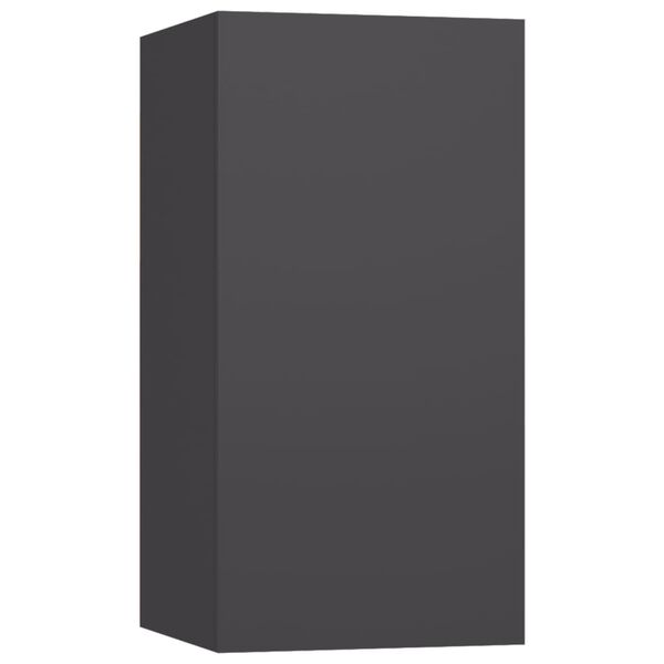 vidaXL 4-tlg. TV-Schrank-Set Grau Holzwerkstoff